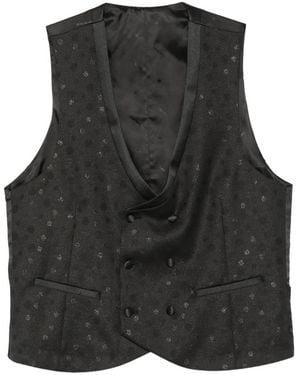 Manuel Ritz Double-Breasted Waistcoat - Black