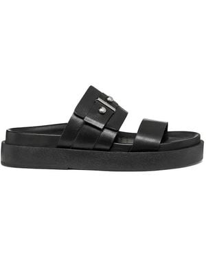 Geox Adelash H Buckle-Detail Platform Slides - Black