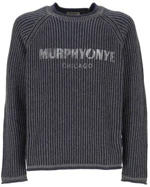 Murphy & Nye Pull En Maille Nervurée À Logo Imprimé - Black