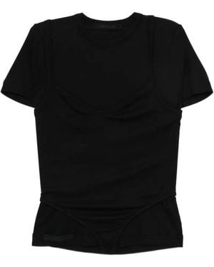 ALAINPAUL Layered-Effect Ribbed T-Shirt - Black