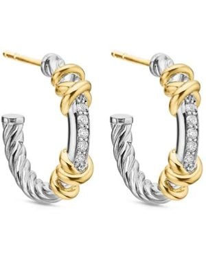 David Yurman Orecchini A Cerchio Petite Helena Wrap - Metallizzato