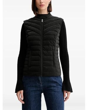 Guess Quilted Zip Gilet - Black