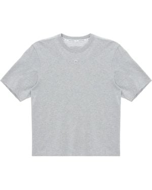 Marine Serre Moon-Logo Cotton T-Shirt - Grey