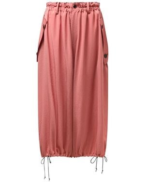 Y's Yohji Yamamoto Elastic-Waistband Trousers - Red