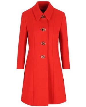 Gucci Abrigo con botones - Rojo