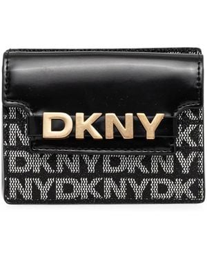 DKNY Avril Logo-Print Wallet - Black