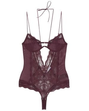 Patrizia Pepe Lace Tulle Body - Purple