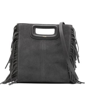 Maje M Suède Crossbodytas Met Franje - Zwart