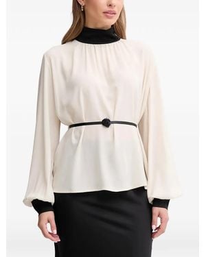 GAUDI Roll Neck Blouse - White
