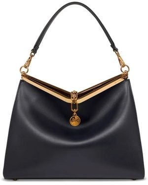 Etro Large Leather Vela Bag - Blue