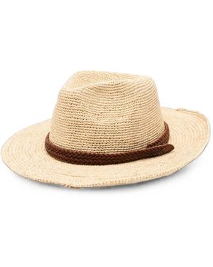 Dragon Diffusion Braided-Trim Raffia Hat - Natural