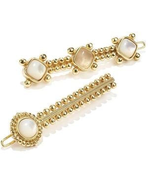 Goossens Venise Rock Crystal Barrettes Set - Metallic