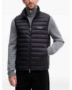 ARMANI EXCHANGE Zip-Fastening Quilted Gilet - Black