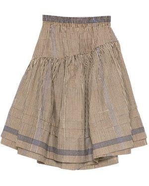 STORY mfg. Check-Pattern Skirt - Natural
