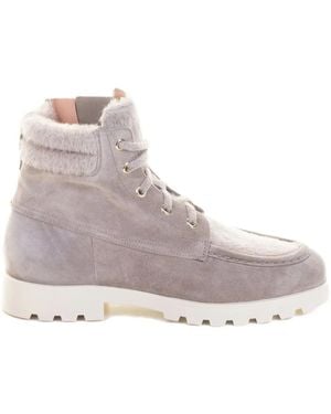 Santoni Fur-trimmed Boots - グレー