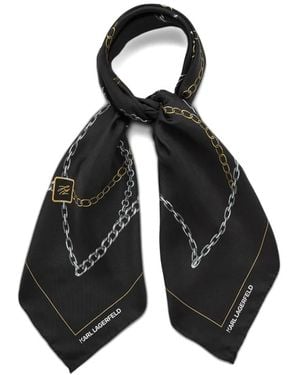 KARL LAGERFELD K/Autograph Schal Mit Ketten-Print - Schwarz
