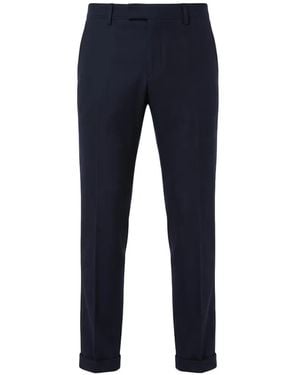 Incotex Pressed-Crease Turned-Up Pants - Blue