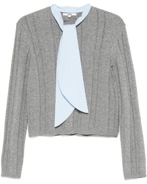 Maje Gerippter Pullover Mit Schleife - Grau
