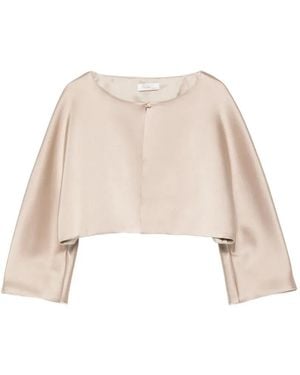 Fely Campo Broad-Sleeve Crop Jacket - Natural