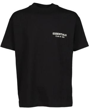 Essentials Logo-Embroidered Classic-Fit T-Shirt - Black