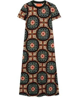 La DoubleJ Sporty Swing Short-Sleeve Midi Dress - Black