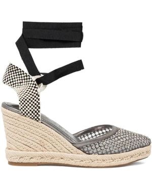 Guess 100Mm Charmi Woven Wedge Espadrilles - Black