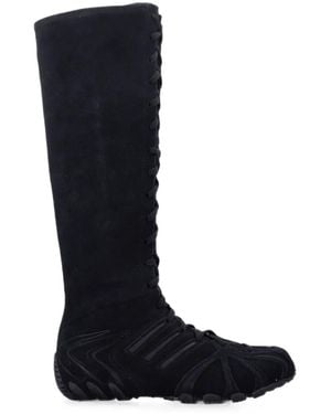 adidas Lace-Up Knee-High Boots - Black