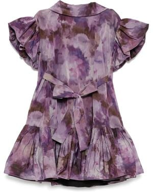Amsale Taffeta Trapeze Dress - Purple