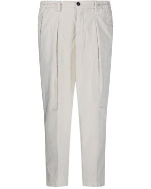 Entre Amis Pleated-Front Elastic-Waist Corduroy Trousers - White