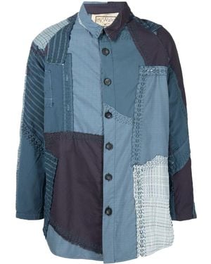By Walid Miles Paneled Shirt Jacket - Blue