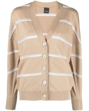 Lorena Antoniazzi Striped Knitted Cardigan - Natural
