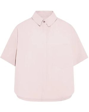 Yves Salomon Camisa De Manga Corta De Popelina - Rosa