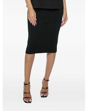 ARMANI EXCHANGE Falda De Tubo Midi De Canalé - Negro