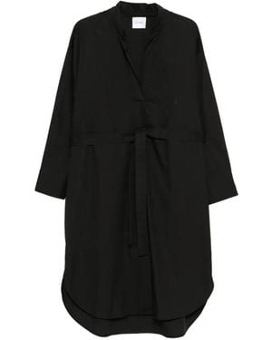 Nude Abito Midi Con Cintura - Nero