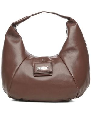 Love Moschino Logo-Plaque Tote Bag - Brown