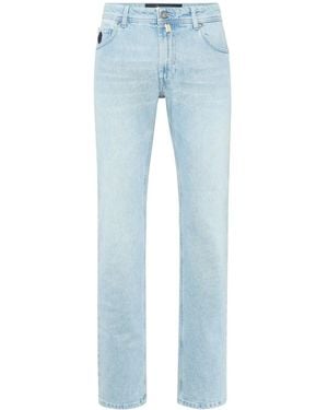 Billionaire Logo-Embroidered Jeans - Blue