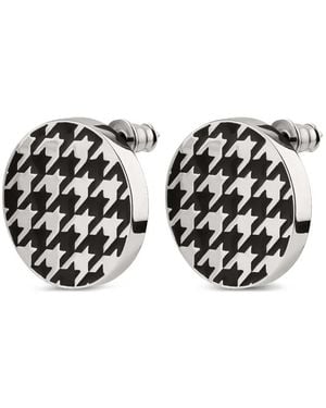 Luhta Houndstooth Stud Earrings - White