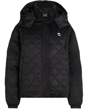 KARL LAGERFELD Ikon Quilted Puffer Jacket - Black