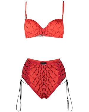 Noire Swimwear Snake Push-Up Bikini - Red