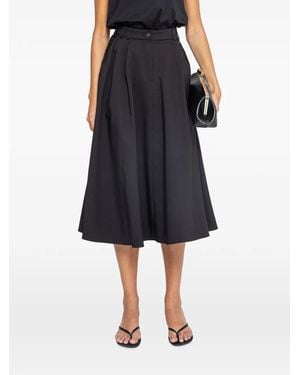Nissa High-Waisted Cotton Midi Skirt - Blue