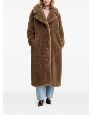 Guess Eugenie Single-Breasted Coat - Brown