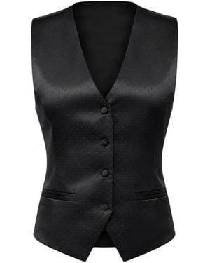 Dolce & Gabbana Textured-Finish Wool Waistcoat - Black