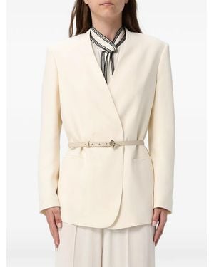 Fabiana Filippi Belted Wrap-Front Blazer - Natural