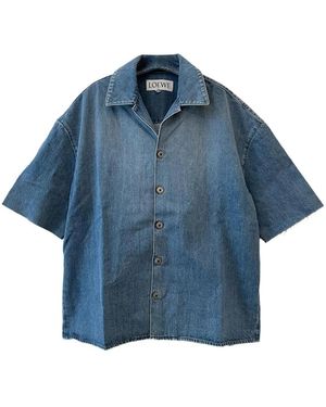Loewe Anagram Denim Cotton Shirt - Blue