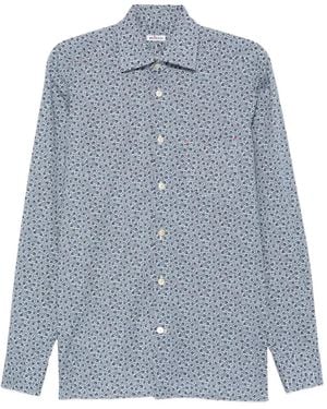 Kiton パターン シャツ - ブルー