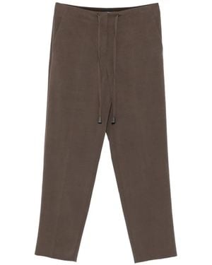 Giorgio Armani Drawstring Straight-Leg Pants - Gray