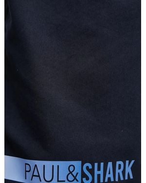 Paul & Shark Zwembroek Met Logoprint - Blauw