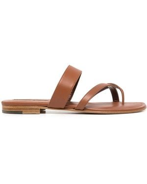 Manolo Blahnik Susa Crossover Straps Sandals - Brown