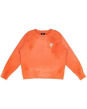 HTC Lil Palm Logo-Print Distressed Jumper - Orange