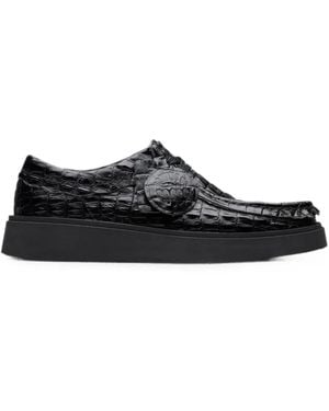 Clarks X Martine Rose Torview Croc-Effect Derby Shoes - Black